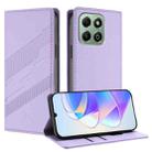 For Honor X6b / X6a 4G Embossed Multi-functional Wallet Retro Leather Phone Case(Light Purple) - 1