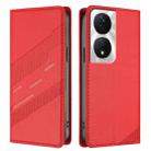 For Honor X7b 5G / X7b / 90 Smart Embossed Multi-functional Wallet Retro Leather Phone Case(Red) - 2
