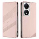 For Honor X7b 5G / X7b / 90 Smart Embossed Multi-functional Wallet Retro Leather Phone Case(Pink) - 2