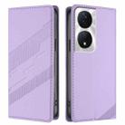For Honor X7b 5G / X7b / 90 Smart Embossed Multi-functional Wallet Retro Leather Phone Case(Light Purple) - 2