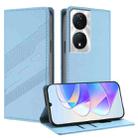 For Honor X7b 5G / X7b / 90 Smart Embossed Multi-functional Wallet Retro Leather Phone Case(Light Blue) - 1