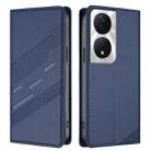 For Honor X7b 5G / X7b / 90 Smart Embossed Multi-functional Wallet Retro Leather Phone Case(Dark Blue) - 2