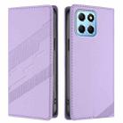 For Honor X8 5G / X6 4G / 70 Lite Embossed Multi-functional Wallet Retro Leather Phone Case(Light Purple) - 2