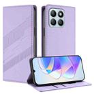 For Honor X8b Embossed Multi-functional Wallet Retro Leather Phone Case(Light Purple) - 1