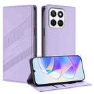 For Honor X8c 4G Embossed Multi-functional Wallet Retro Leather Phone Case(Light Purple) - 1