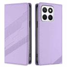 For Honor X8c 4G Embossed Multi-functional Wallet Retro Leather Phone Case(Light Purple) - 2