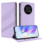 For Honor X9 5G / X9 4G / X30 5G Embossed Multi-functional Wallet Retro Leather Phone Case(Light Purple) - 1