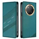 For Honor X9c / Magic7 Lite Embossed Multi-functional Wallet Retro Leather Phone Case(Dark Green) - 2