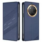 For Honor X9c / Magic7 Lite Embossed Multi-functional Wallet Retro Leather Phone Case(Dark Blue) - 2