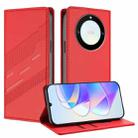 For Honor X40 / X9a / Magic5 Lite Embossed Multi-functional Wallet Retro Leather Phone Case(Red) - 1