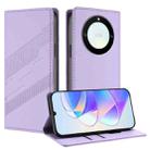 For Honor X40 / X9a / Magic5 Lite Embossed Multi-functional Wallet Retro Leather Phone Case(Light Purple) - 1