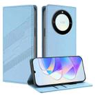 For Honor X40 / X9a / Magic5 Lite Embossed Multi-functional Wallet Retro Leather Phone Case(Light Blue) - 1