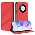 For Honor Magic6 Lite / X9b 5G Embossed Multi-functional Wallet Retro Leather Phone Case(Red) - 1