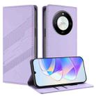 For Honor Magic6 Lite / X9b 5G Embossed Multi-functional Wallet Retro Leather Phone Case(Light Purple) - 1