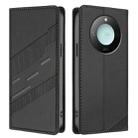 For Honor X9c Smart Embossed Multi-functional Wallet Retro Leather Phone Case(Black) - 2