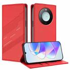 For Honor X9c Smart Embossed Multi-functional Wallet Retro Leather Phone Case(Red) - 1