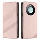 For Honor X9c Smart Embossed Multi-functional Wallet Retro Leather Phone Case(Pink) - 2