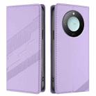 For Honor X9c Smart Embossed Multi-functional Wallet Retro Leather Phone Case(Light Purple) - 2