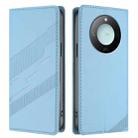 For Honor X9c Smart Embossed Multi-functional Wallet Retro Leather Phone Case(Light Blue) - 2