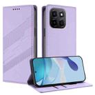 For Honor X6c Embossed Multi-functional Wallet Retro Leather Phone Case(Light Purple) - 1