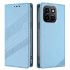 For Honor X6c Embossed Multi-functional Wallet Retro Leather Phone Case(Light Blue) - 2