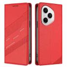 For Honor 400 Pro Global 160.8mm Embossed Multi-functional Wallet Retro Leather Phone Case(Red) - 2