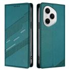 For Honor 400 Pro Global 160.8mm Embossed Multi-functional Wallet Retro Leather Phone Case(Dark Green) - 2