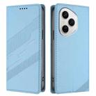 For Honor 400 Pro Global 160.8mm Embossed Multi-functional Wallet Retro Leather Phone Case(Light Blue) - 2
