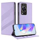 For Huawei Enjoy 70 Embossed Multi-functional Wallet Retro Leather Phone Case(Light Purple) - 1