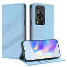 For Huawei Enjoy 70 Embossed Multi-functional Wallet Retro Leather Phone Case(Light Blue) - 1