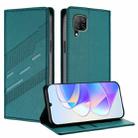For Huawei P40 Lite 4G / nova 6 SE Embossed Multi-functional Wallet Retro Leather Phone Case(Dark Green) - 1