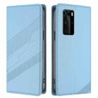 For Huawei P40 Pro Embossed Multi-functional Wallet Retro Leather Phone Case(Light Blue) - 2