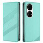 For Huawei P50 Pro Embossed Multi-functional Wallet Retro Leather Phone Case(Mint Green) - 2