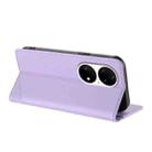 For Huawei P50 Pro Embossed Multi-functional Wallet Retro Leather Phone Case(Light Purple) - 3