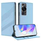 For Huawei P60 / P60 Pro Embossed Multi-functional Wallet Retro Leather Phone Case(Light Blue) - 1