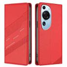 For Huawei P60 Art Embossed Multi-functional Wallet Retro Leather Phone Case(Red) - 2