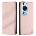 For Huawei P60 Art Embossed Multi-functional Wallet Retro Leather Phone Case(Pink) - 2