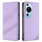 For Huawei P60 Art Embossed Multi-functional Wallet Retro Leather Phone Case(Light Purple) - 2