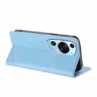 For Huawei P60 Art Embossed Multi-functional Wallet Retro Leather Phone Case(Light Blue) - 3