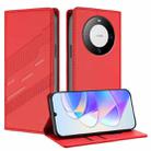 For Huawei Mate 60 Embossed Multi-functional Wallet Retro Leather Phone Case(Red) - 3