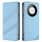 For Huawei Mate 60 Embossed Multi-functional Wallet Retro Leather Phone Case(Light Blue) - 2