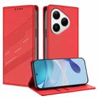 For Huawei Pura 80 Embossed Multi-functional Wallet Retro Leather Phone Case(Red) - 1