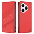 For Huawei Pura 80 Embossed Multi-functional Wallet Retro Leather Phone Case(Red) - 2