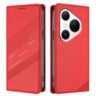 For Huawei Pura 80 Pro Embossed Multi-functional Wallet Retro Leather Phone Case(Red) - 2