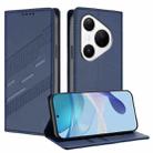 For Huawei Pura 80 Pro Embossed Multi-functional Wallet Retro Leather Phone Case(Dark Blue) - 1