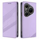 For Huawei Pura 80 Pro Ultra Embossed Multi-functional Wallet Retro Leather Phone Case(Light Purple) - 2