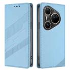 For Huawei Pura 80 Pro Ultra Embossed Multi-functional Wallet Retro Leather Phone Case(Light Blue) - 2