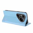 For Huawei Pura 80 Pro Ultra Embossed Multi-functional Wallet Retro Leather Phone Case(Light Blue) - 3