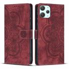 For Xiaomi Poco M6 Pro 5G / Redmi 12 Mandala Embossed Retro Frosted Leather Phone Case(Red) - 1