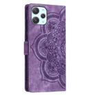 For Xiaomi Poco M6 Pro 5G / Redmi 12 Mandala Embossed Retro Frosted Leather Phone Case(Purple) - 3